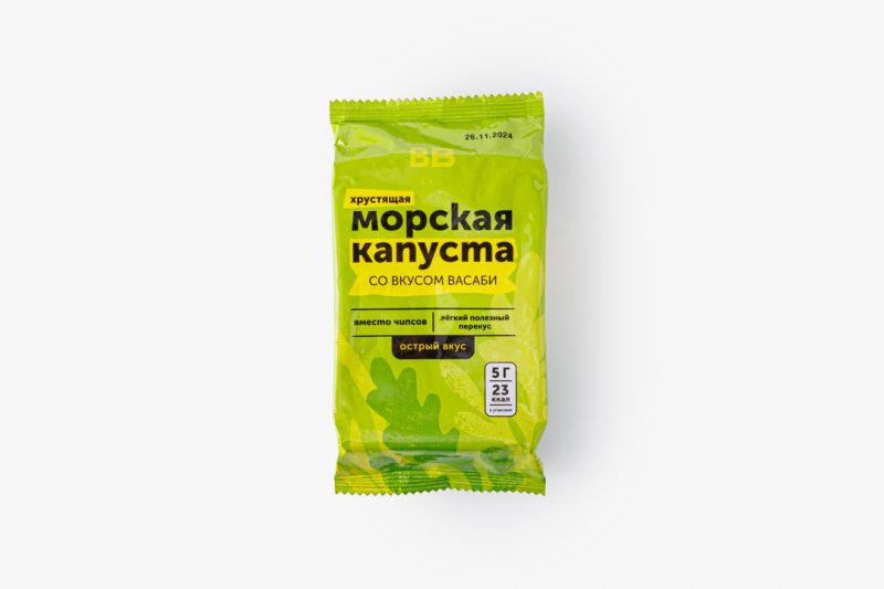 Морская капуста хрустящая со вкусом васаби, 5 г